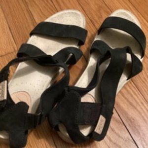 Size 10 Ecco Black Strappy Sandals